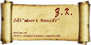Zámbori Kesző névjegykártya